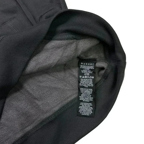 Natori Sathya Volcanic Ash Grey Relaxed Fit 1/4 Zip Hooded Mens Sweatshirt - Picture 8 of 11